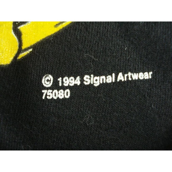 L Vintage 90s Signal Artwear Evil Joker Black T-shirt Tee Made in USA 1994 - Picture 3 of 5